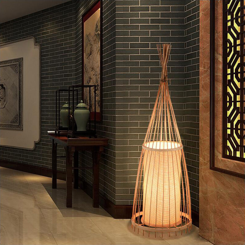 Japanese tea house inspired Bamboo Floor Lamp.