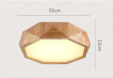 Solid wood octagon ceiling light