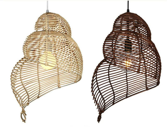 Rattan shell pendant light