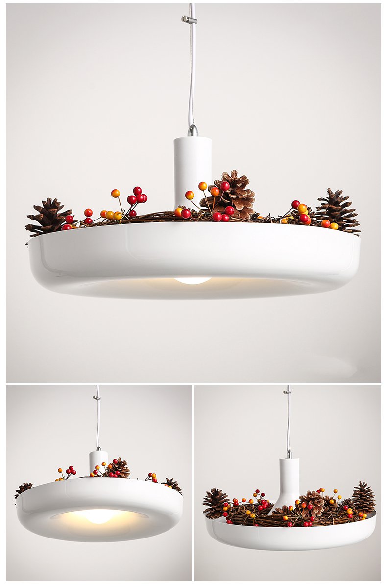 White hanging planter pendant light