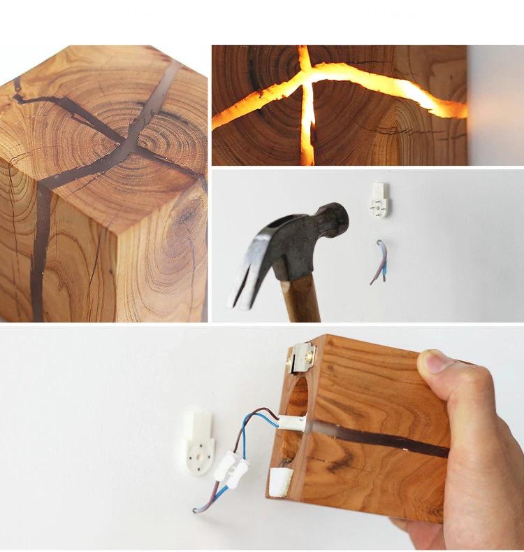 Cracked Wood Cube Light