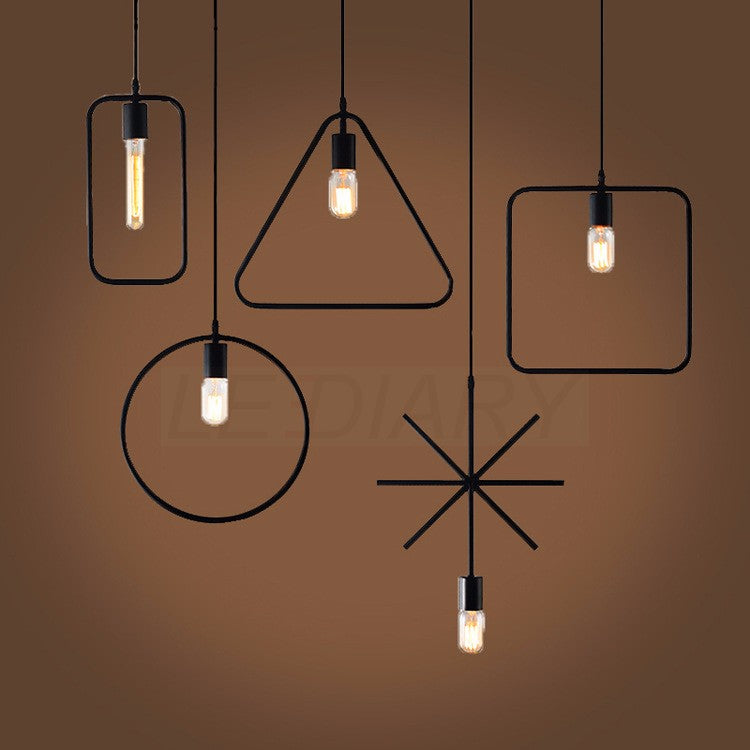 Iron pendant light in 5 shapes