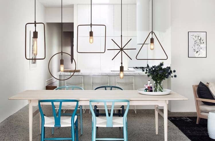 Iron pendant light in 5 shapes