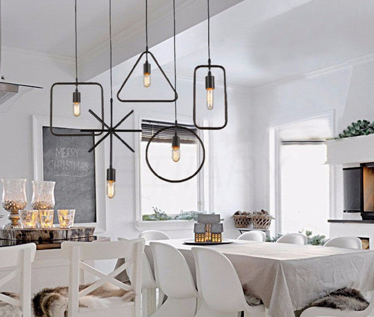 Iron pendant light in 5 shapes