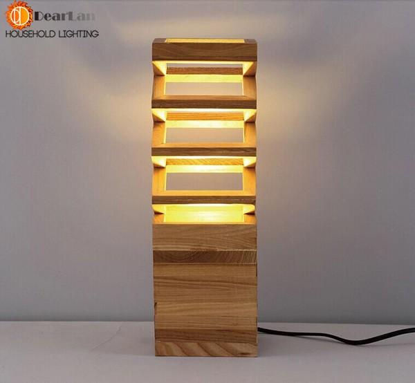 Small wooden table lamp