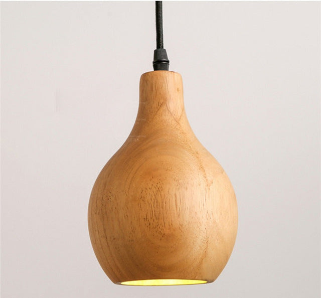 Wooden pendant lights in four shapes