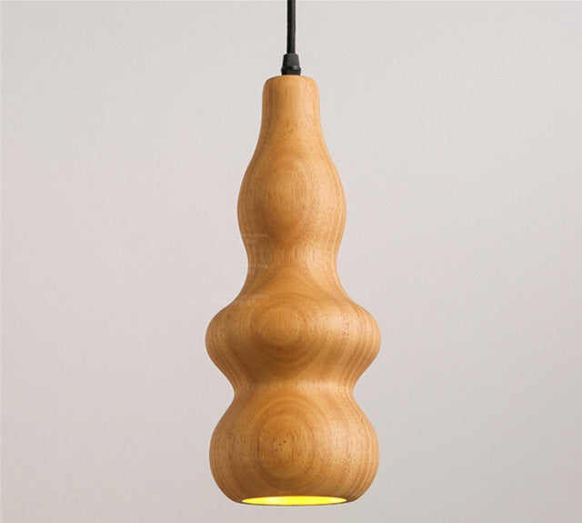 Wooden pendant lights in four shapes