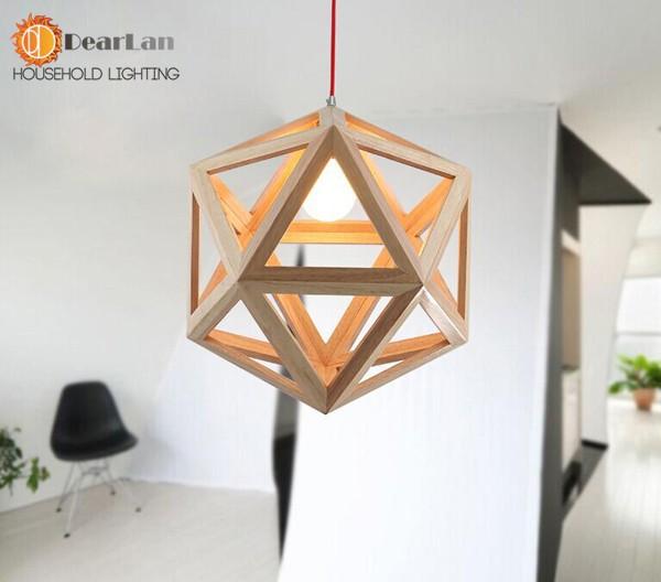 Solid wood diamond pendant