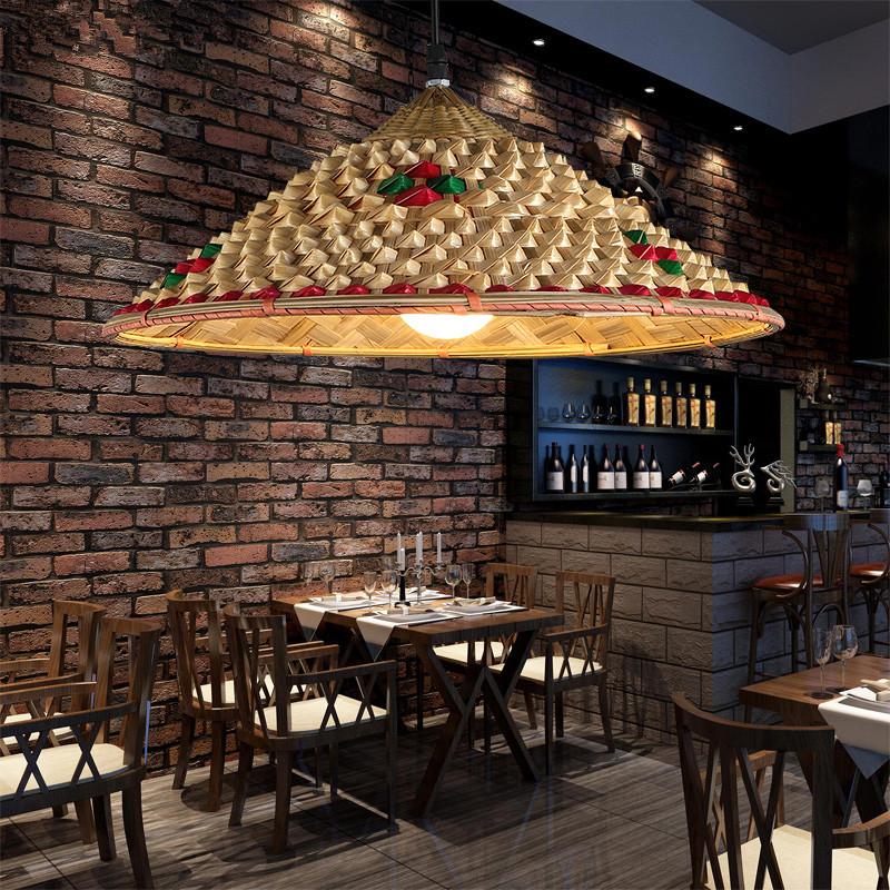 Bamboo chinese hat pendant light