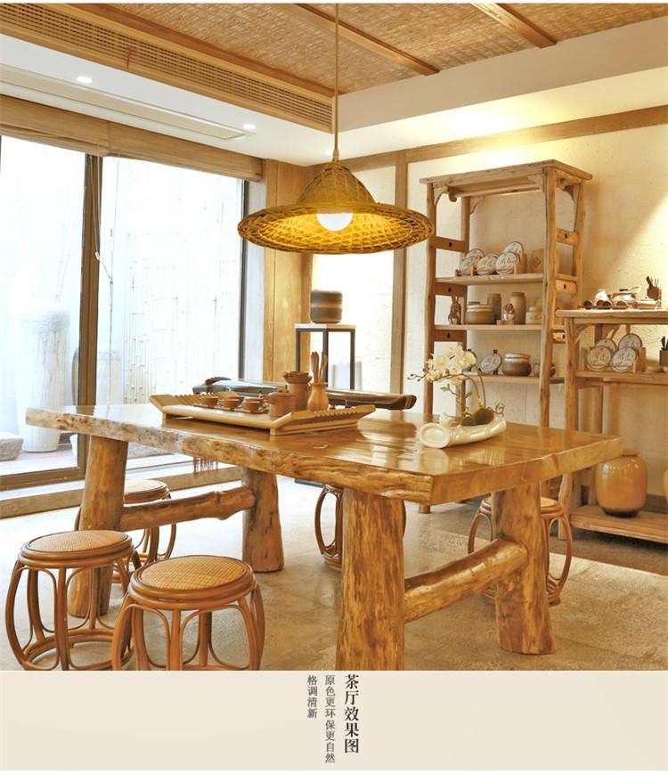 Bamboo chinese hat pendant light