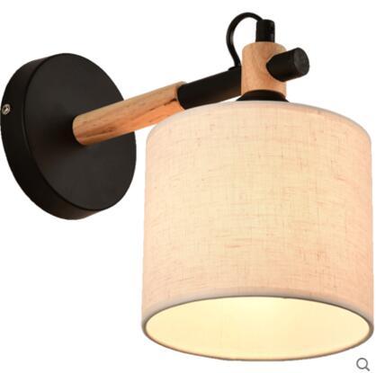 Wood Wall Sconce with lampshade