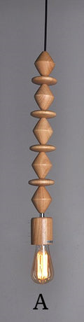 Wooden beads pendant lights
