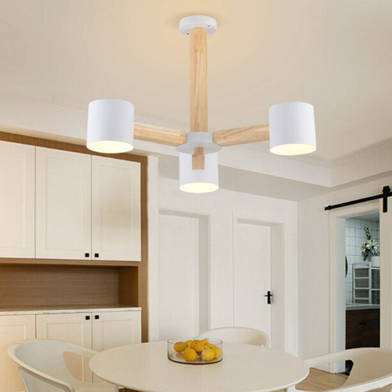 Oak pendant light with 3-6-8 heads