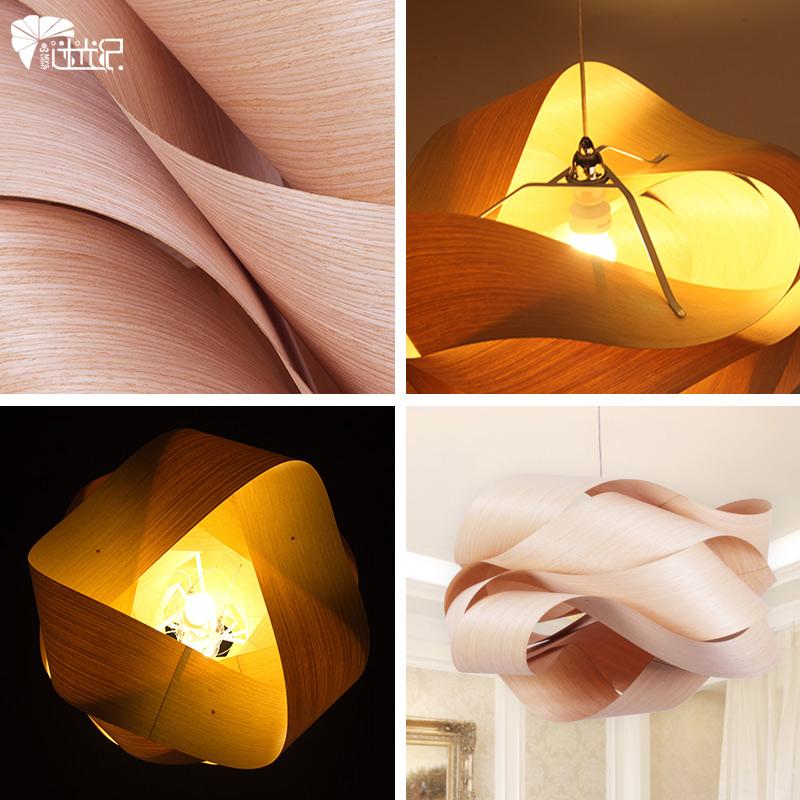 Astounding wood and bamboo pendant light