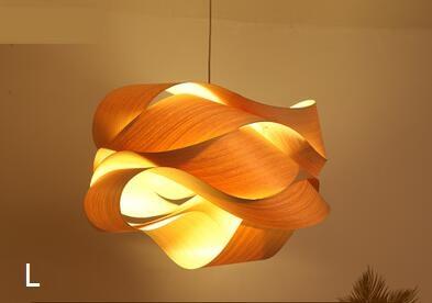 Astounding wood and bamboo pendant light