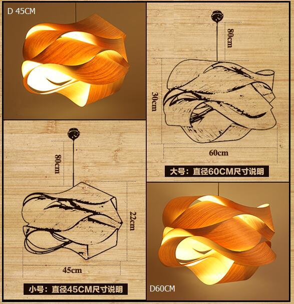 Astounding wood and bamboo pendant light