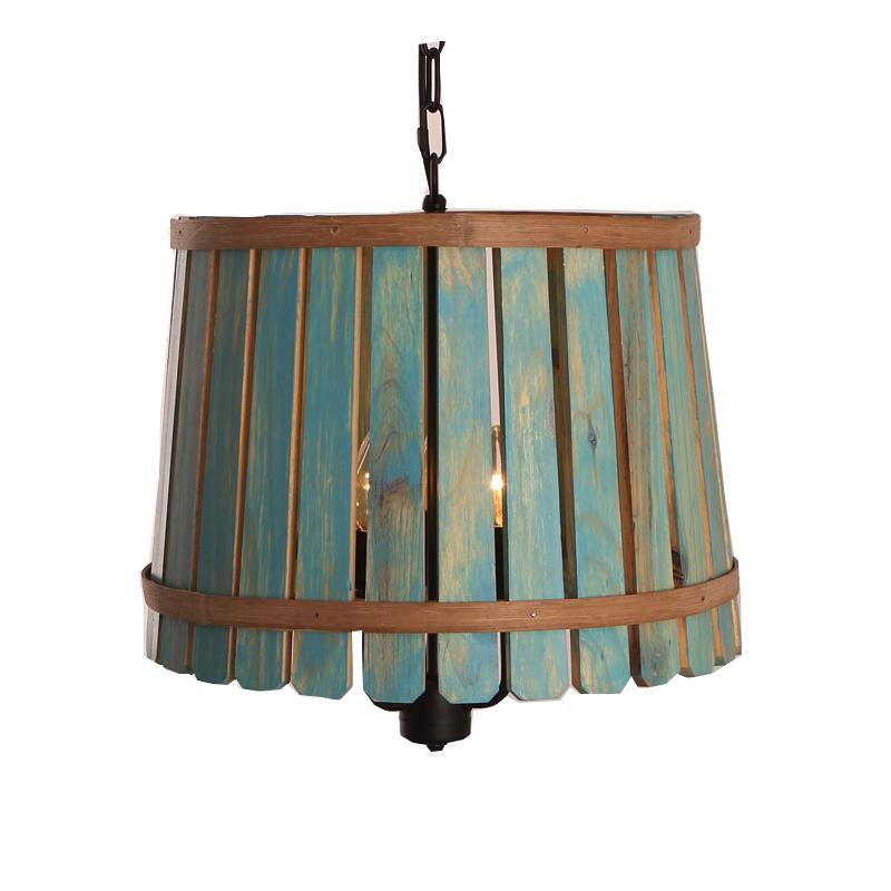 The barrel lamp American country Iron Pendant Lights wooden bedroom Mediterranean Garden Restaurant balcony retro lamps ZA