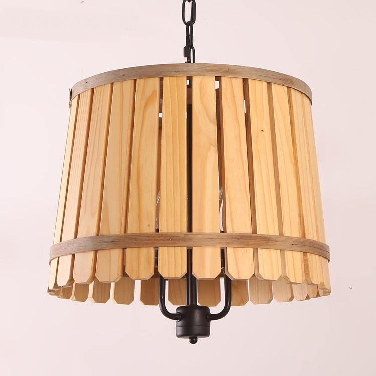 The barrel lamp American country Iron Pendant Lights wooden bedroom Mediterranean Garden Restaurant balcony retro lamps ZA