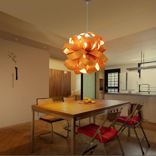 Wooden Flower pendant light