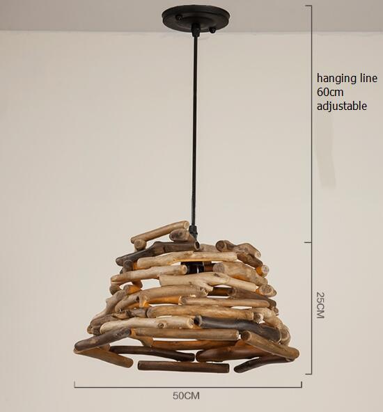 Wood logs pendant light