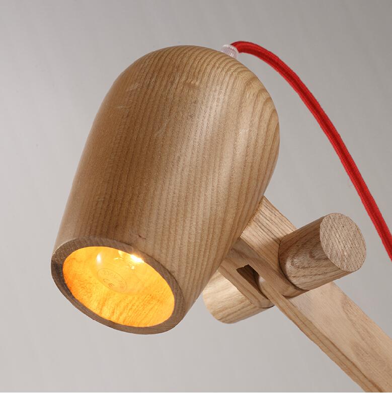 Simple wooden reading lamp