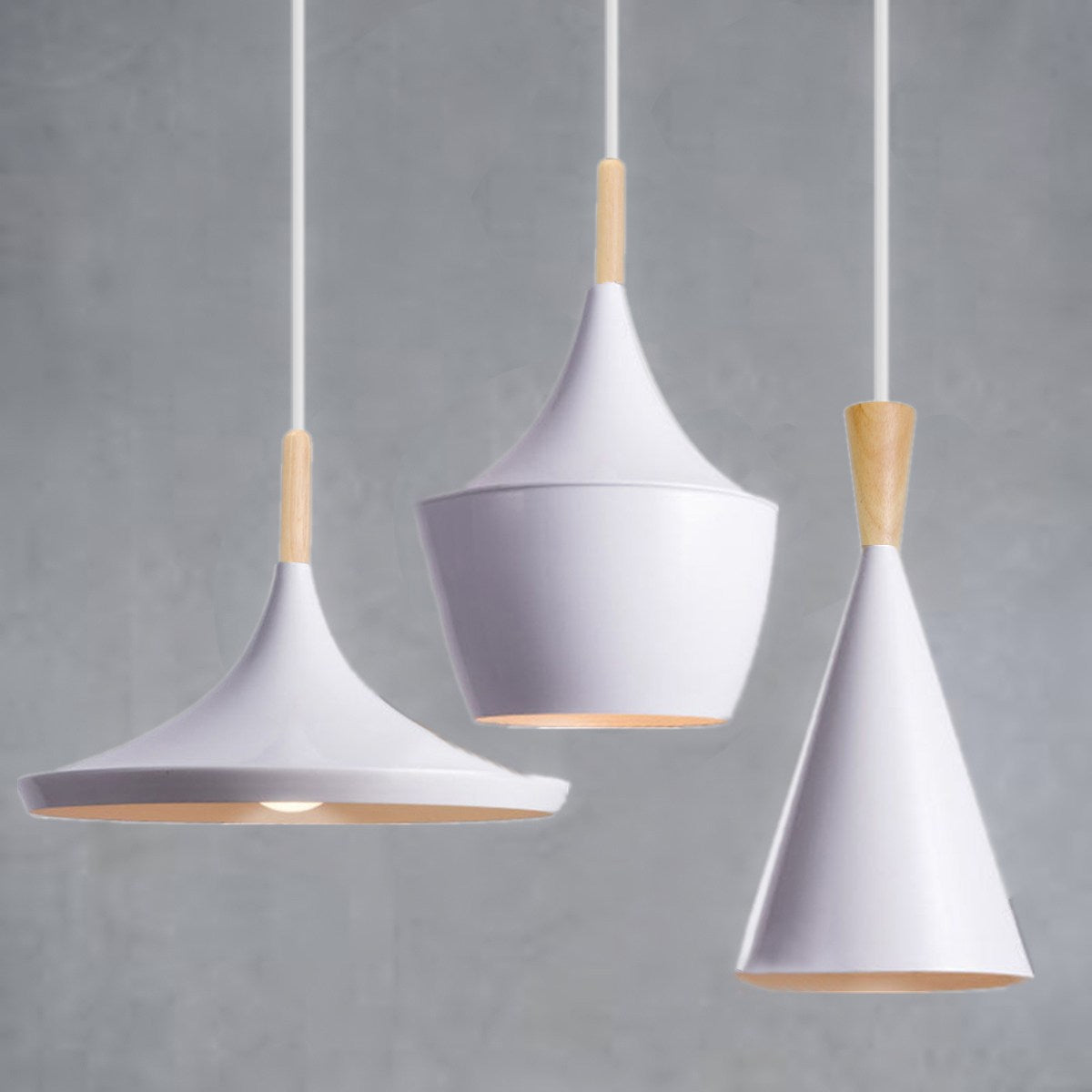 White and cooper pendant light