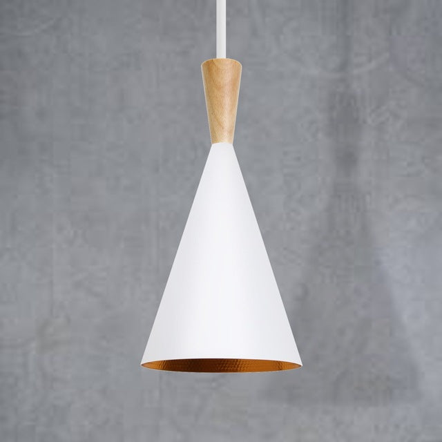 White and cooper pendant light