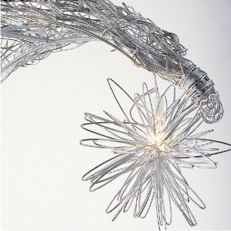 Steel wire moon and stars pendant light