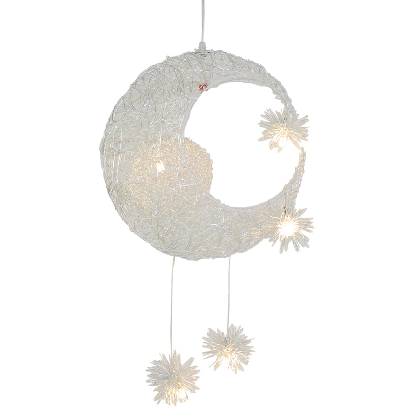 Steel wire moon and stars pendant light