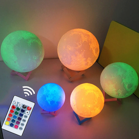 Remote control 3D moon light - 7 colours