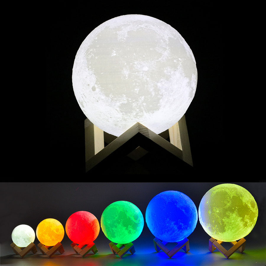 Remote control 3D moon light - 7 colours