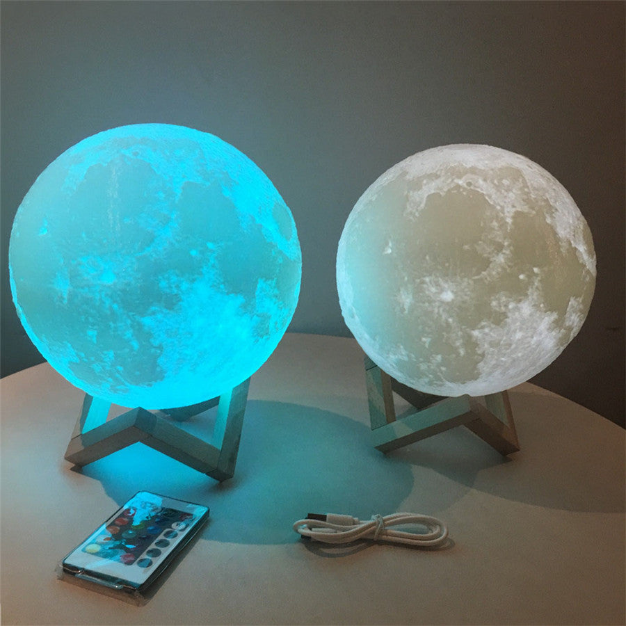 Remote control 3D moon light - 7 colours