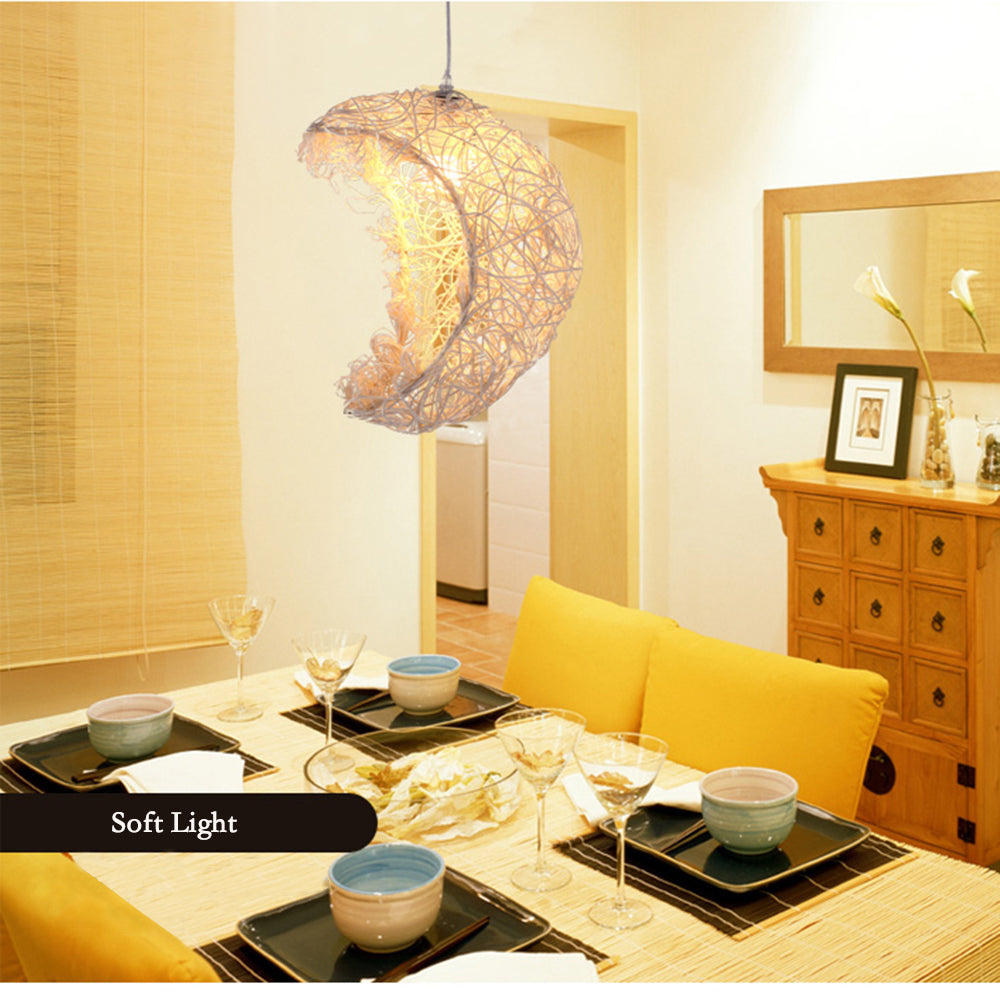 Rattan Moon pendant light