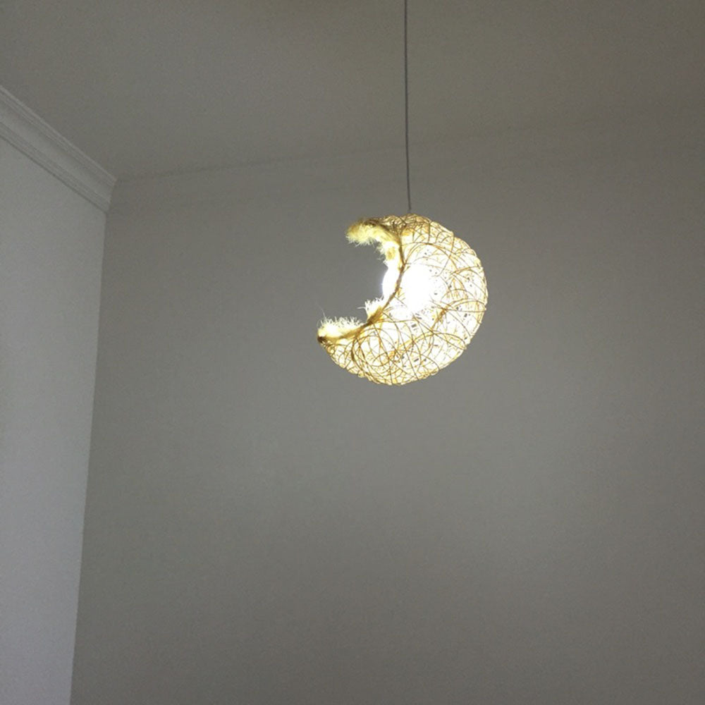 Rattan Moon pendant light