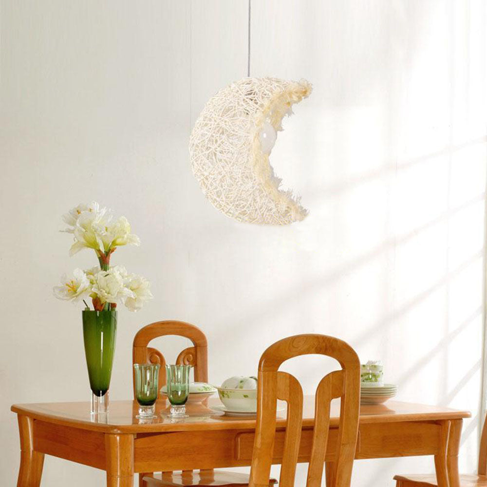 Rattan Moon pendant light