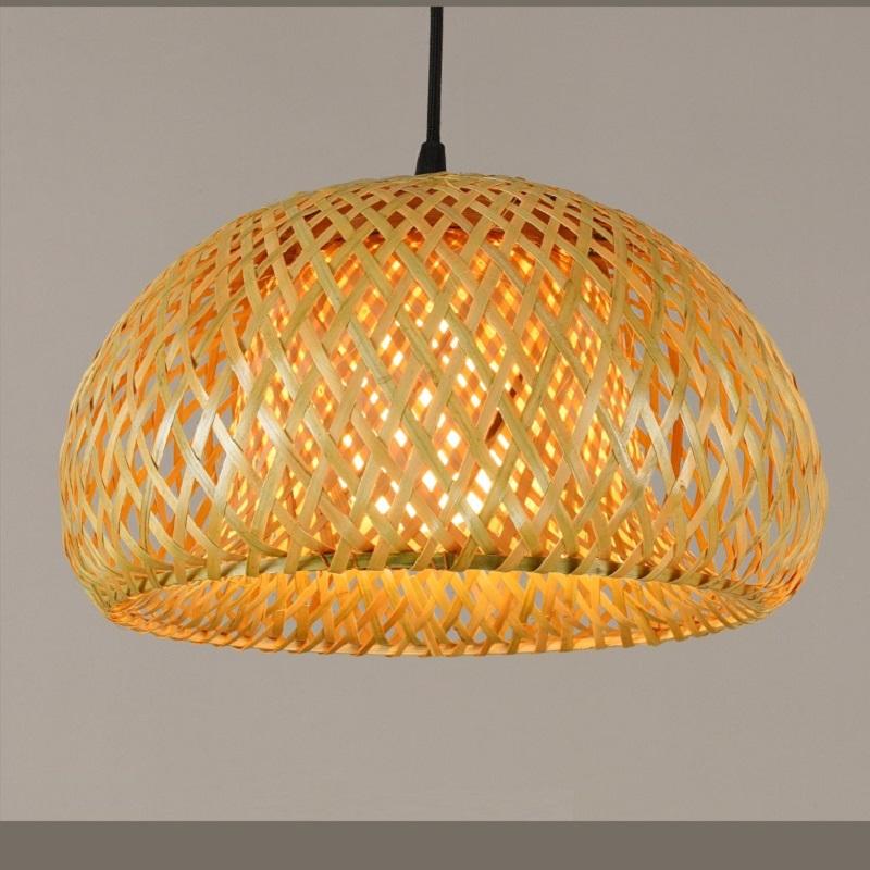 Hand woven bamboo pendant light