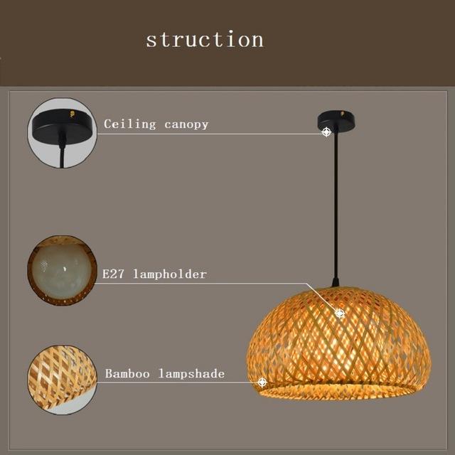 Hand woven bamboo pendant light