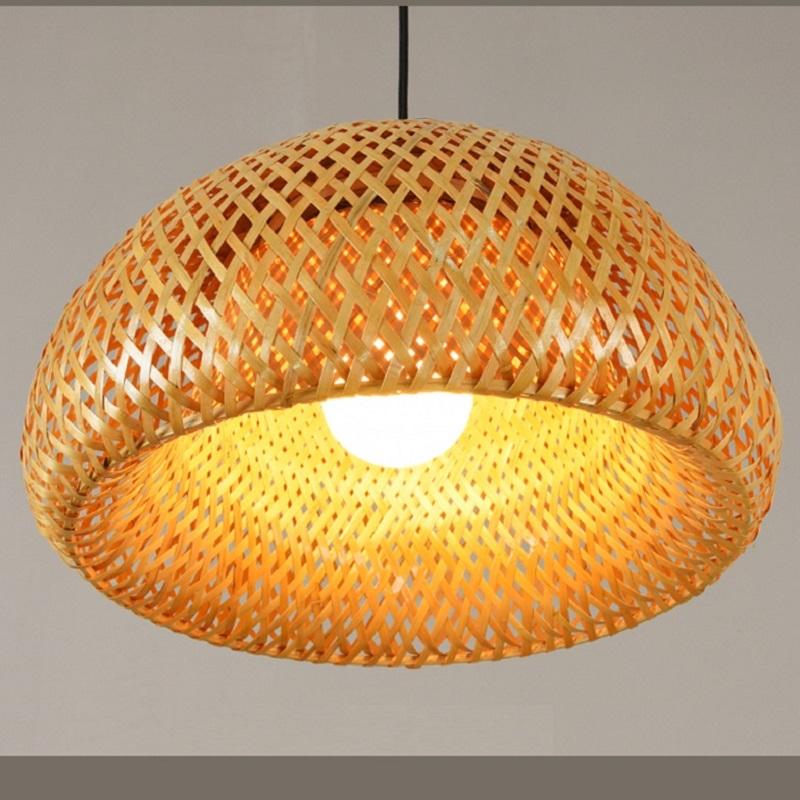 Hand woven bamboo pendant light