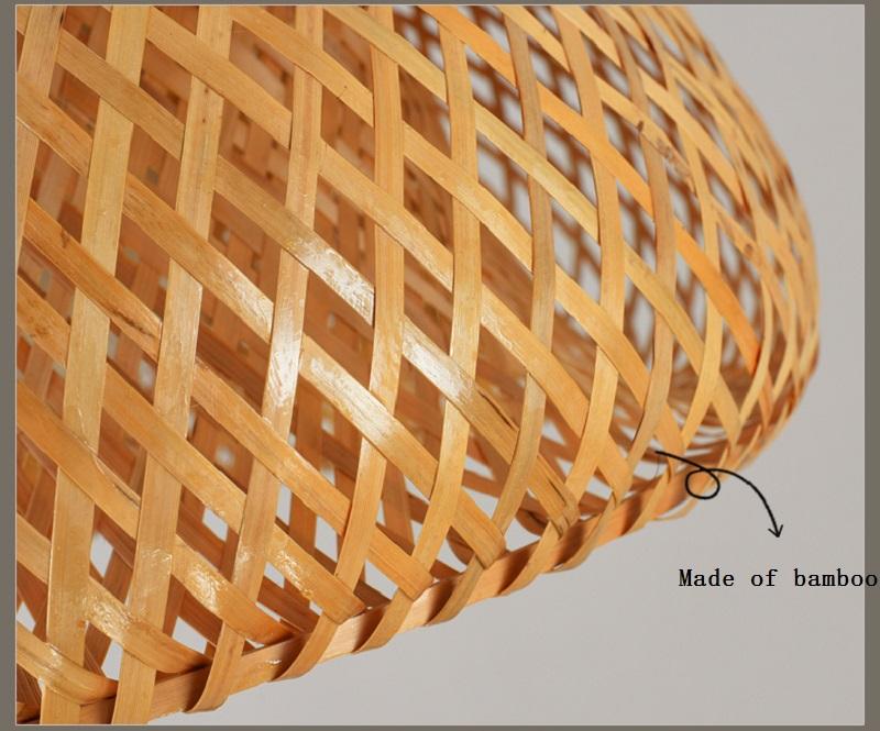 Hand woven bamboo pendant light