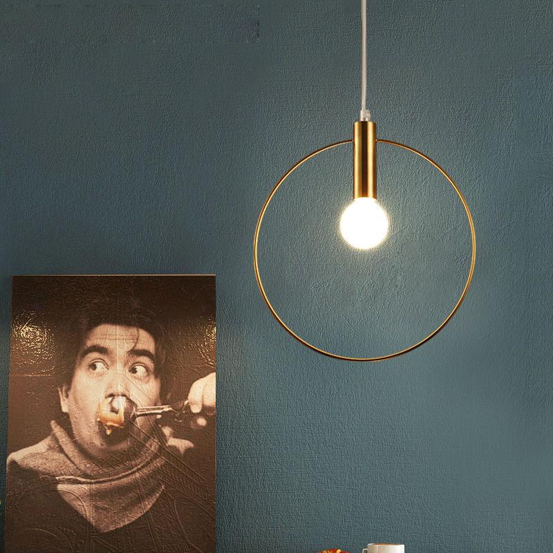 Golden ring hanging light