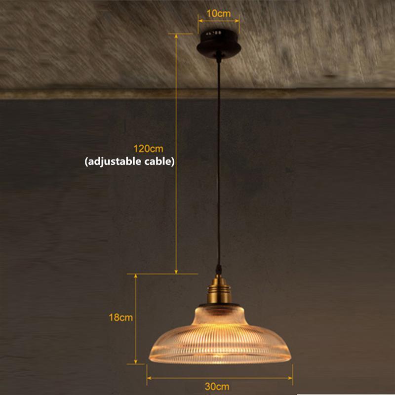 Industrial Glass Pendant Light