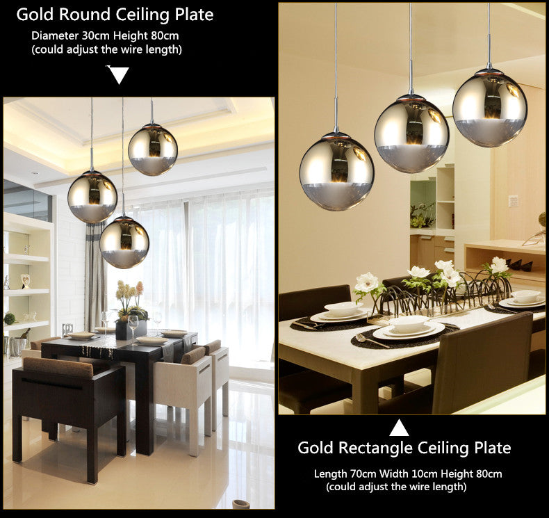 Silver or Golden metallic Pendant light