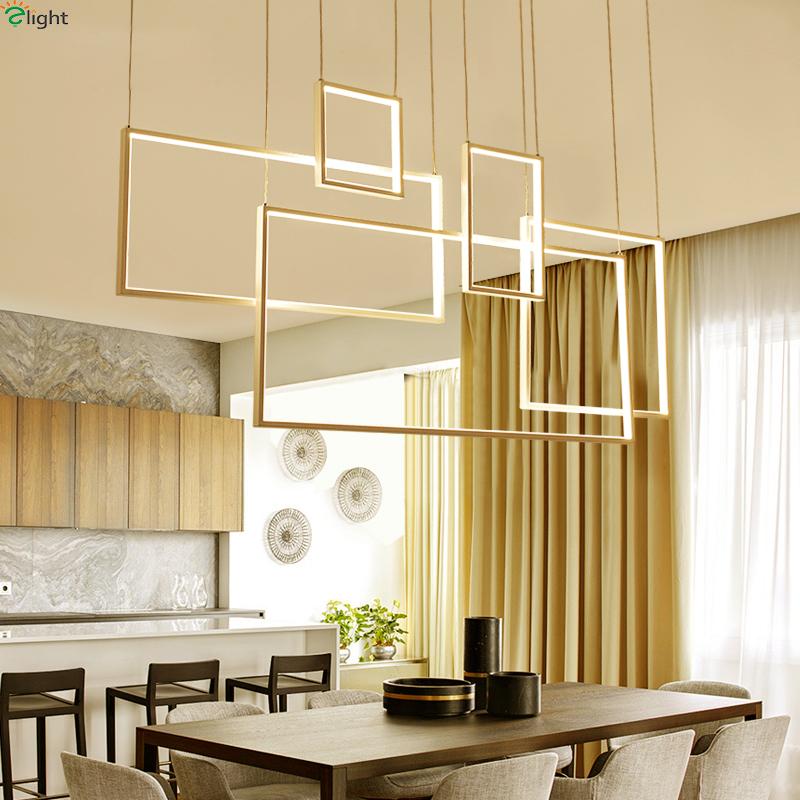 Hanging square pendant lights with 3 or 5 squares