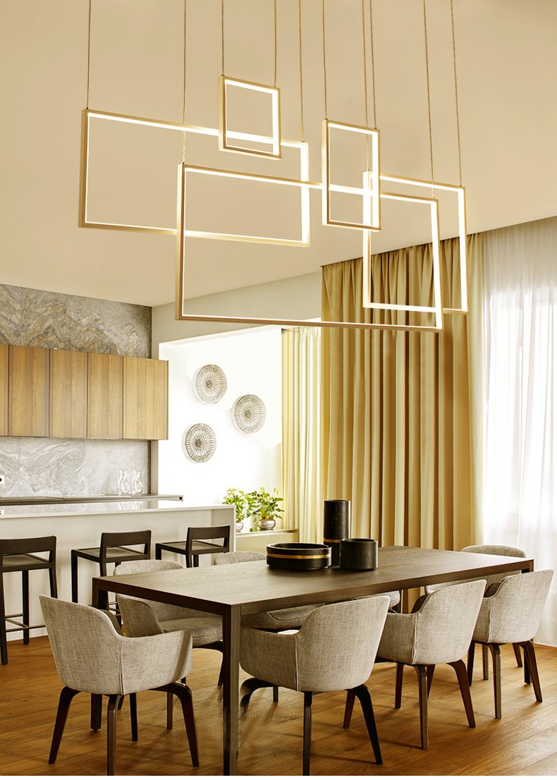 Hanging square pendant lights (with 3 or 5 squares)