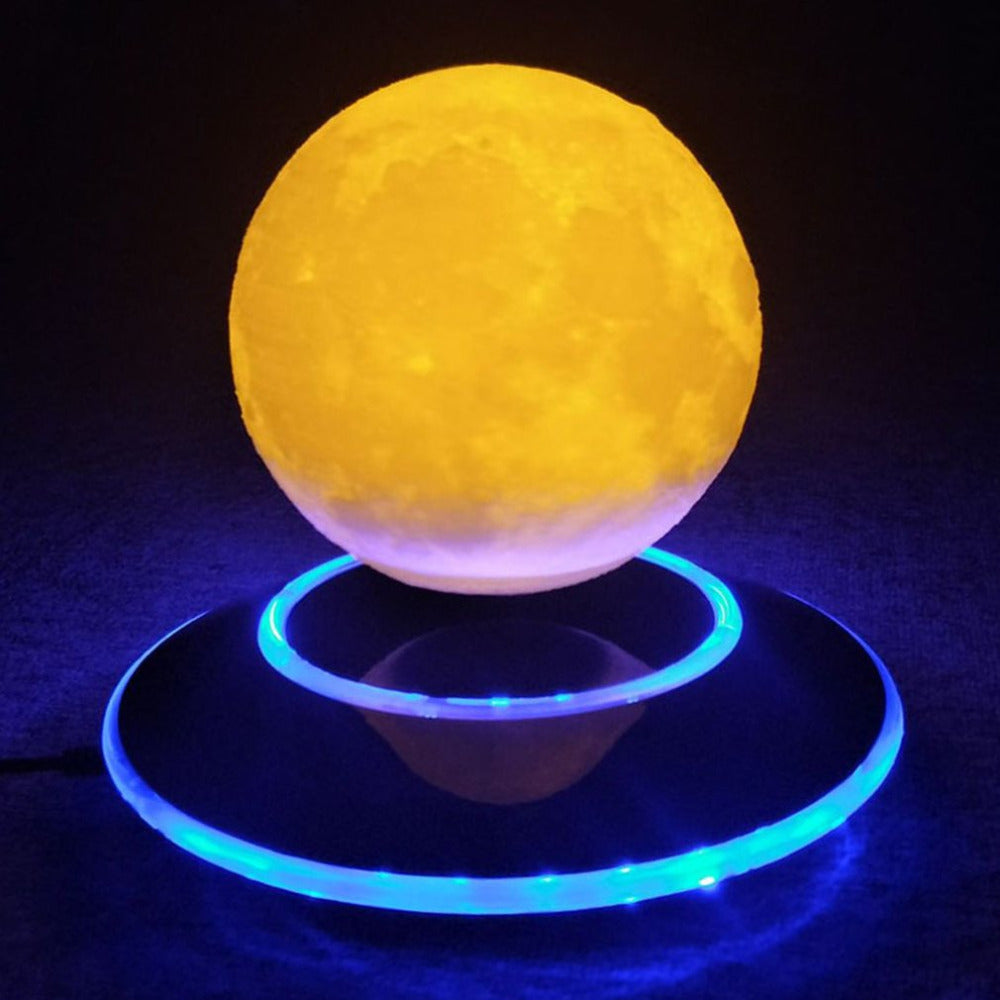 Magnetic base with 12 cm 3D Moon floating light