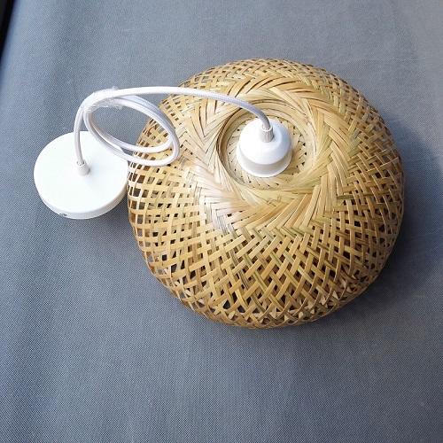 Hand woven bamboo pendant light