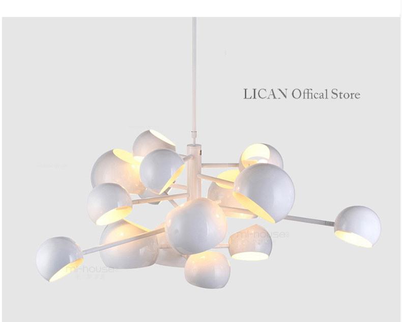 Lican molecular hanging light in black or white