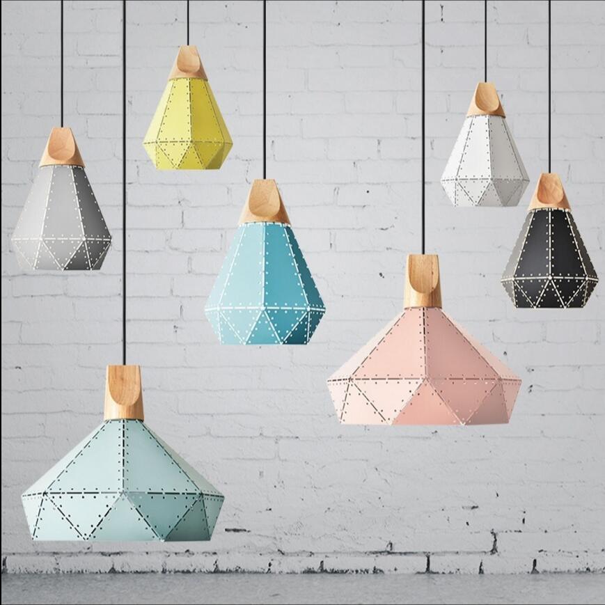 Metallic pendant light in seven colors