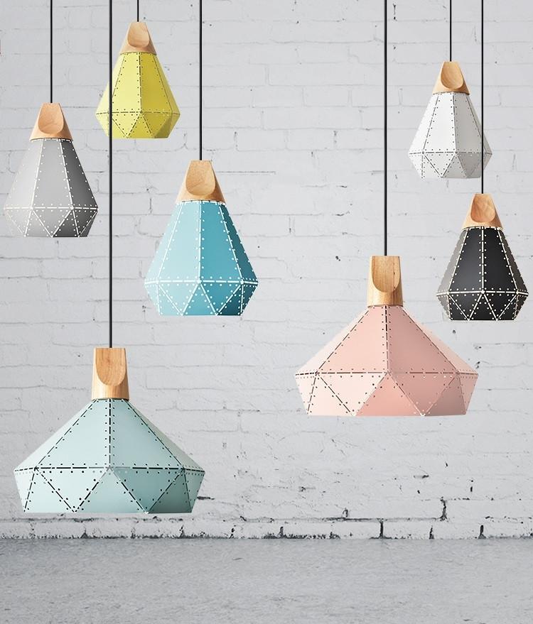 Metallic pendant light in seven colors