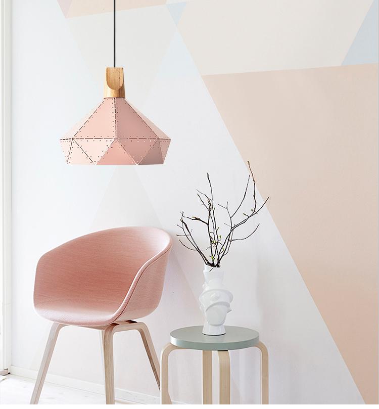 Metallic pendant light in seven colors